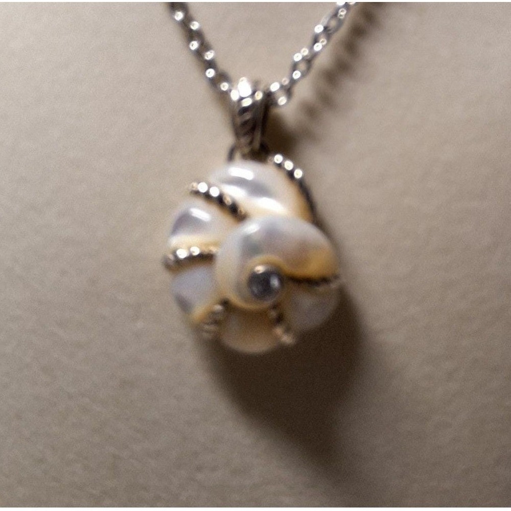 Judith Ripka mother of pearl shell enhancer pendant sterling silver no chain